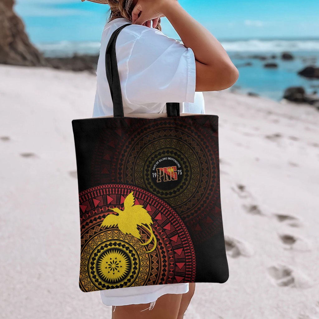 Papua New Guinea Independence Tote Bag Tapa Circle