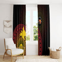 Papua New Guinea Independence Window Curtain Tapa Circle