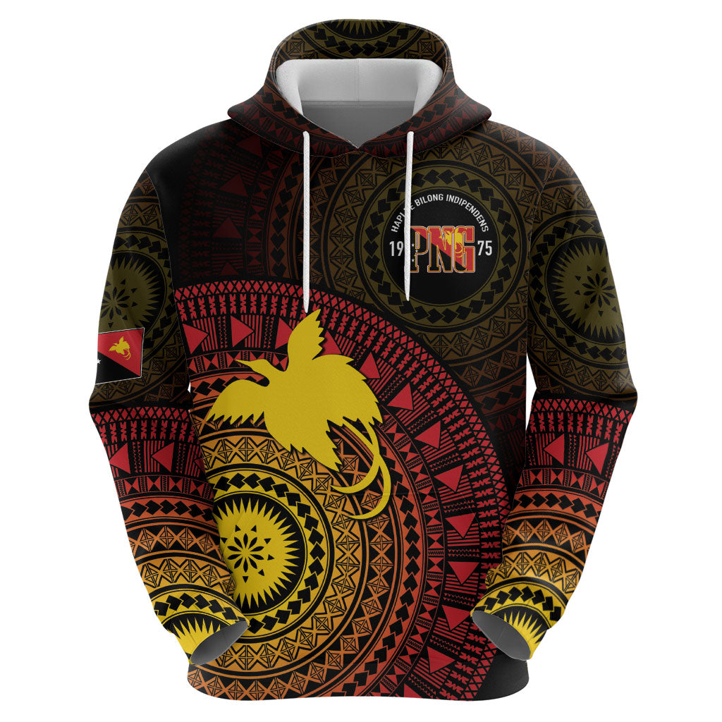 Papua New Guinea Independence Personalized Zip Hoodie Tapa Circle