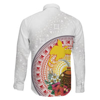 Hapi De Bilong Indipendens Papua New Guinea Family Matching Off The Shoulder Long Sleeve Dress and Hawaiian Shirt PNG Lime Pot LT7 - Polynesian Pride
