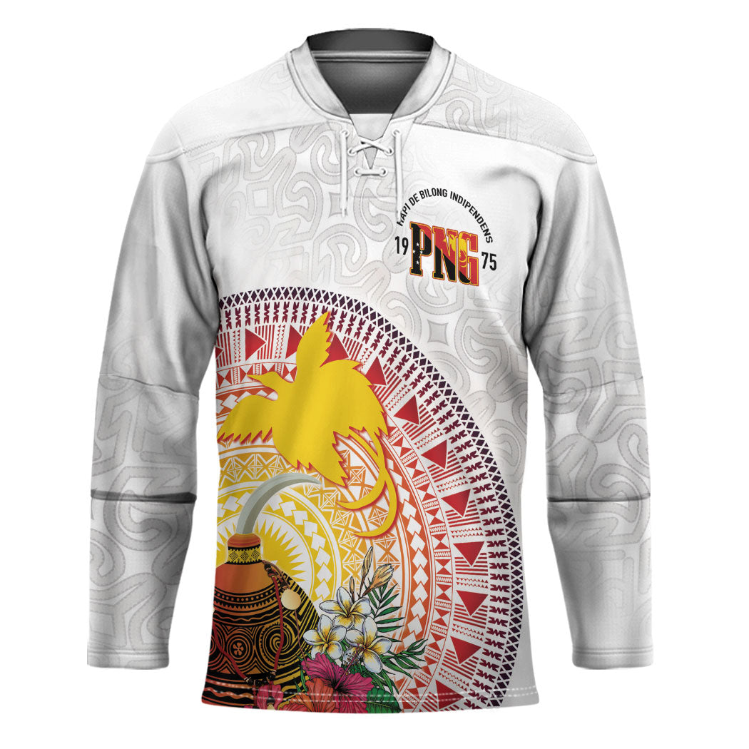 Hapi De Bilong Indipendens Papua New Guinea Hockey Jersey PNG Lime Pot LT7 Unisex White - Polynesian Pride