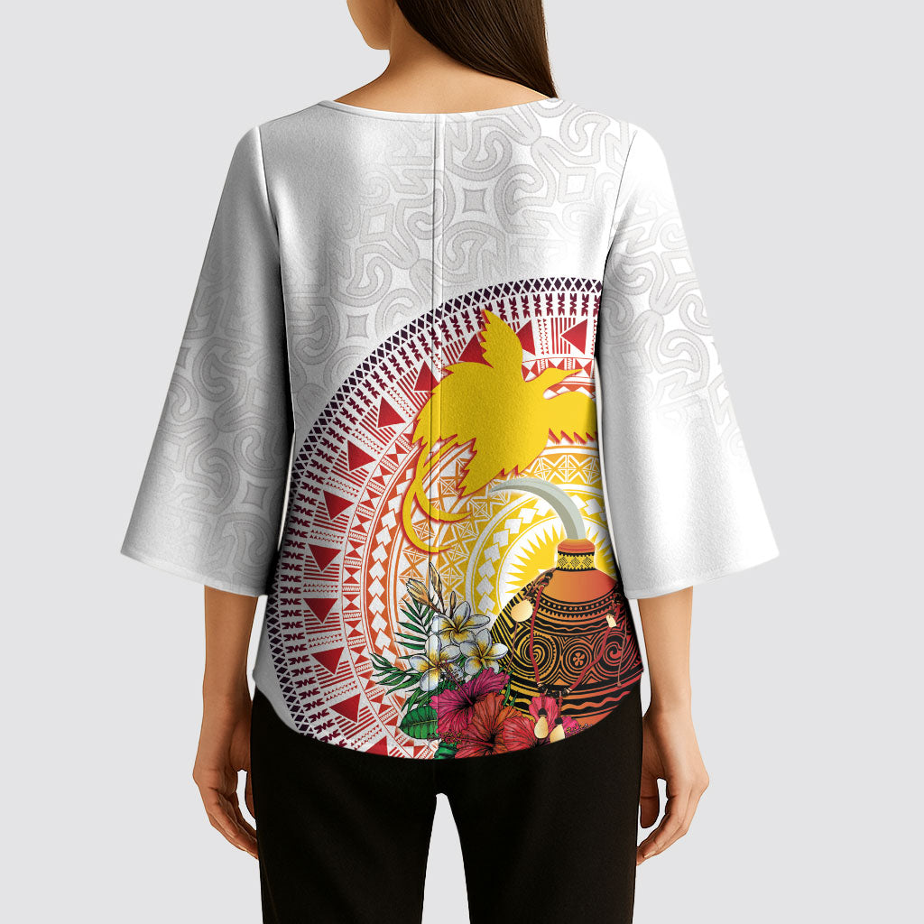 Hapi De Bilong Indipendens Papua New Guinea Kimono Sleeve Blouse PNG Lime Pot
