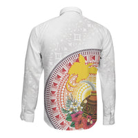 Hapi De Bilong Indipendens Papua New Guinea Long Sleeve Button Shirt PNG Lime Pot LT7 - Polynesian Pride