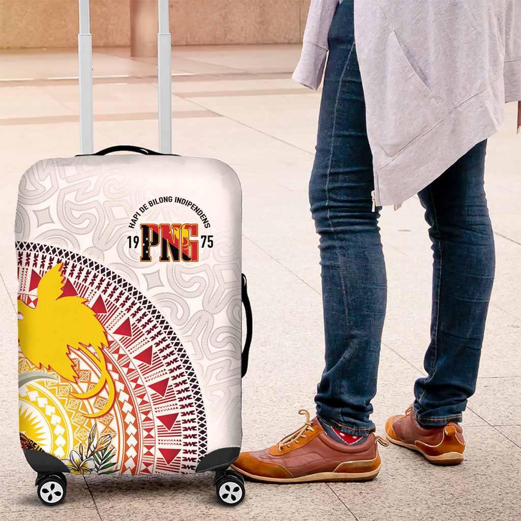 Hapi De Bilong Indipendens Papua New Guinea Luggage Cover PNG Lime Pot LT7 White - Polynesian Pride