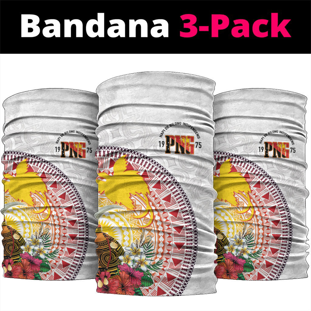 Hapi De Bilong Indipendens Papua New Guinea Neck Gaiter PNG Lime Pot LT7 package One Size: 25*50cm White - Polynesian Pride