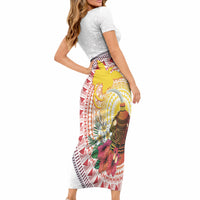 Hapi De Bilong Indipendens Papua New Guinea Short Sleeve Bodycon Dress PNG Lime Pot LT7 - Polynesian Pride