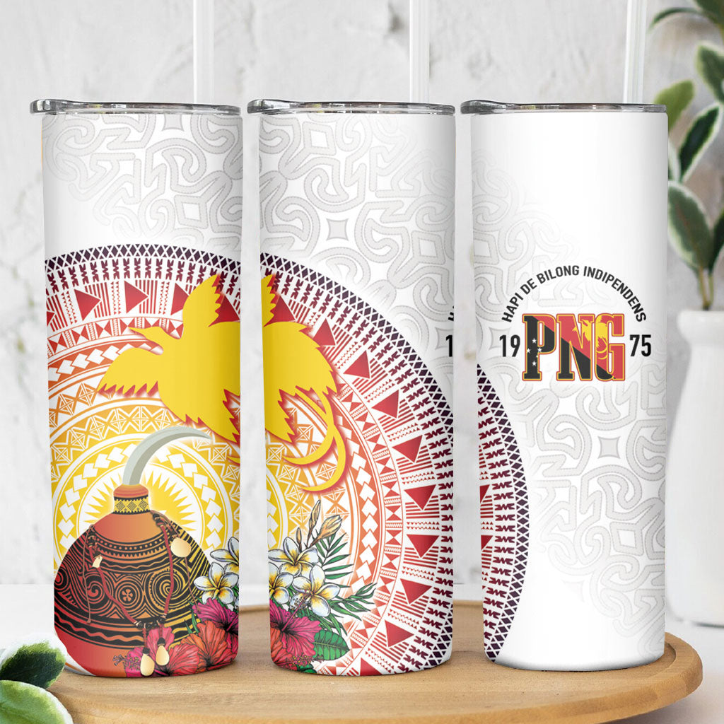 Hapi De Bilong Indipendens Papua New Guinea Skinny Tumbler PNG Lime Pot LT7 - Polynesian Pride
