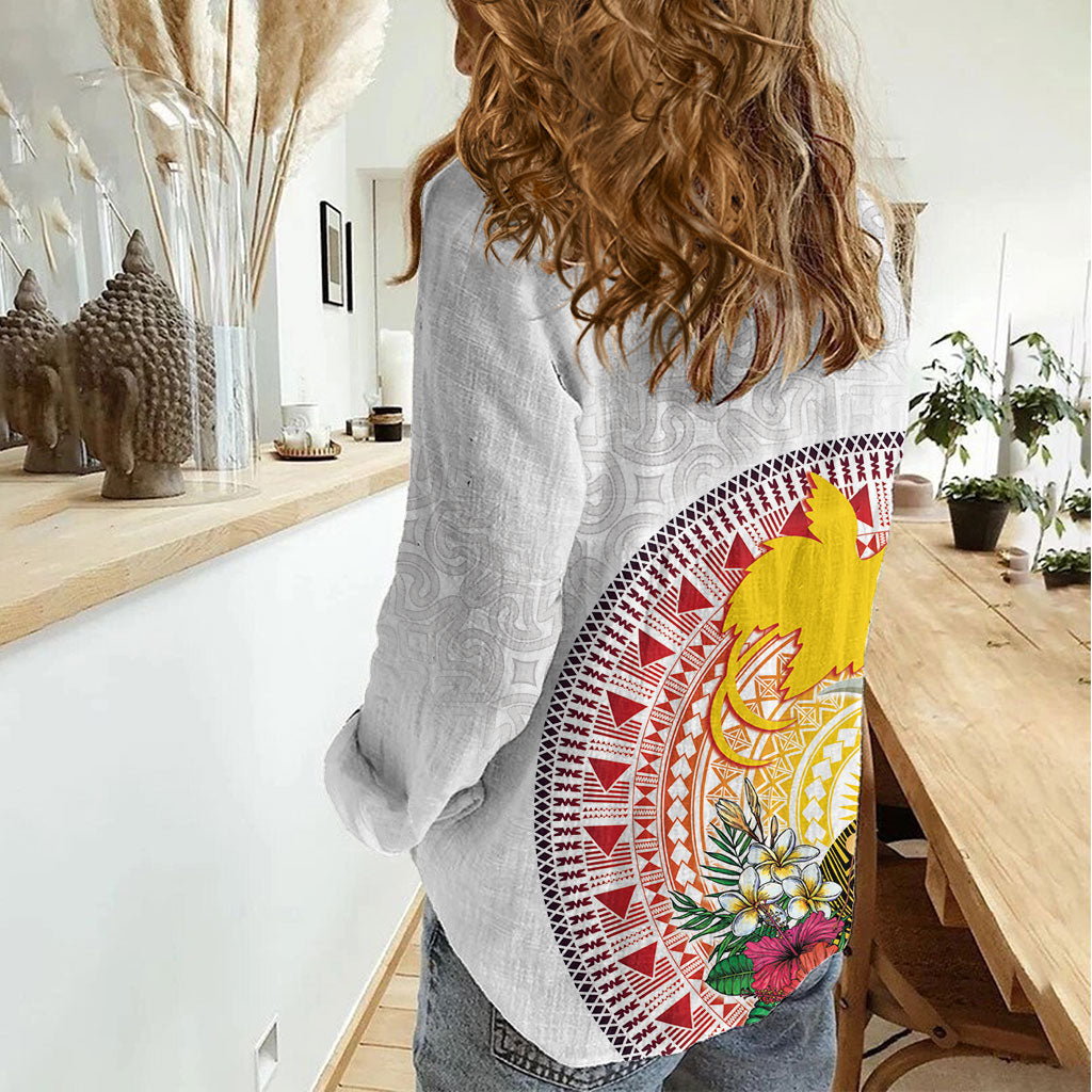 Hapi De Bilong Indipendens Papua New Guinea Women Casual Shirt PNG Lime Pot LT7 - Polynesian Pride