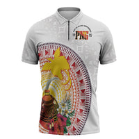Hapi De Bilong Indipendens Papua New Guinea Zipper Polo Shirt PNG Lime Pot
