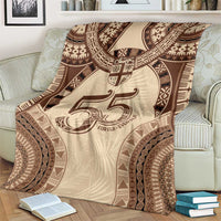 Bula Fiji Day 55th Anniversary Masi Tapa Blanket Emerald Jubilee - Beige LT7 - Polynesian Pride