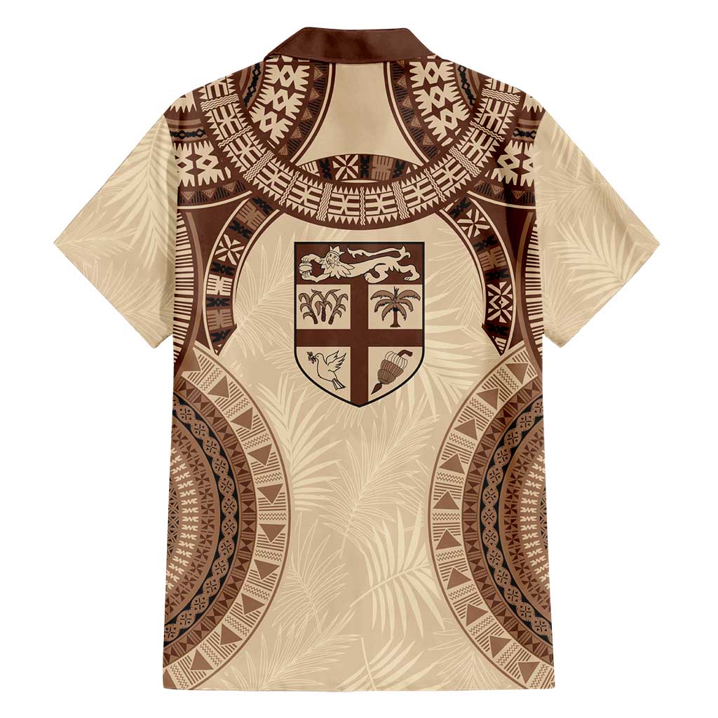 Bula Fiji Day 55th Anniversary Masi Tapa Family Matching Tank Maxi Dress and Hawaiian Shirt Emerald Jubilee - Beige - Polynesian Pride