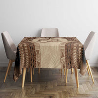 Bula Fiji Day 55th Anniversary Masi Tapa Tablecloth Emerald Jubilee - Beige - Polynesian Pride