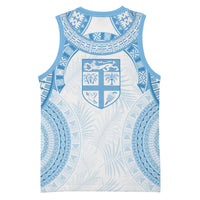 Bula Fiji Day 55th Anniversary Masi Tapa Basketball Jersey Emerald Jubilee - Turquoise - Polynesian Pride