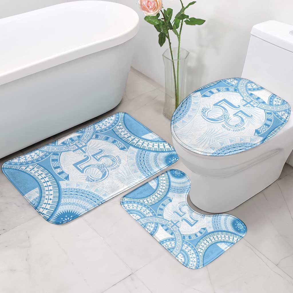 Bula Fiji Day 55th Anniversary Masi Tapa Bathroom Set Emerald Jubilee - Turquoise - Polynesian Pride