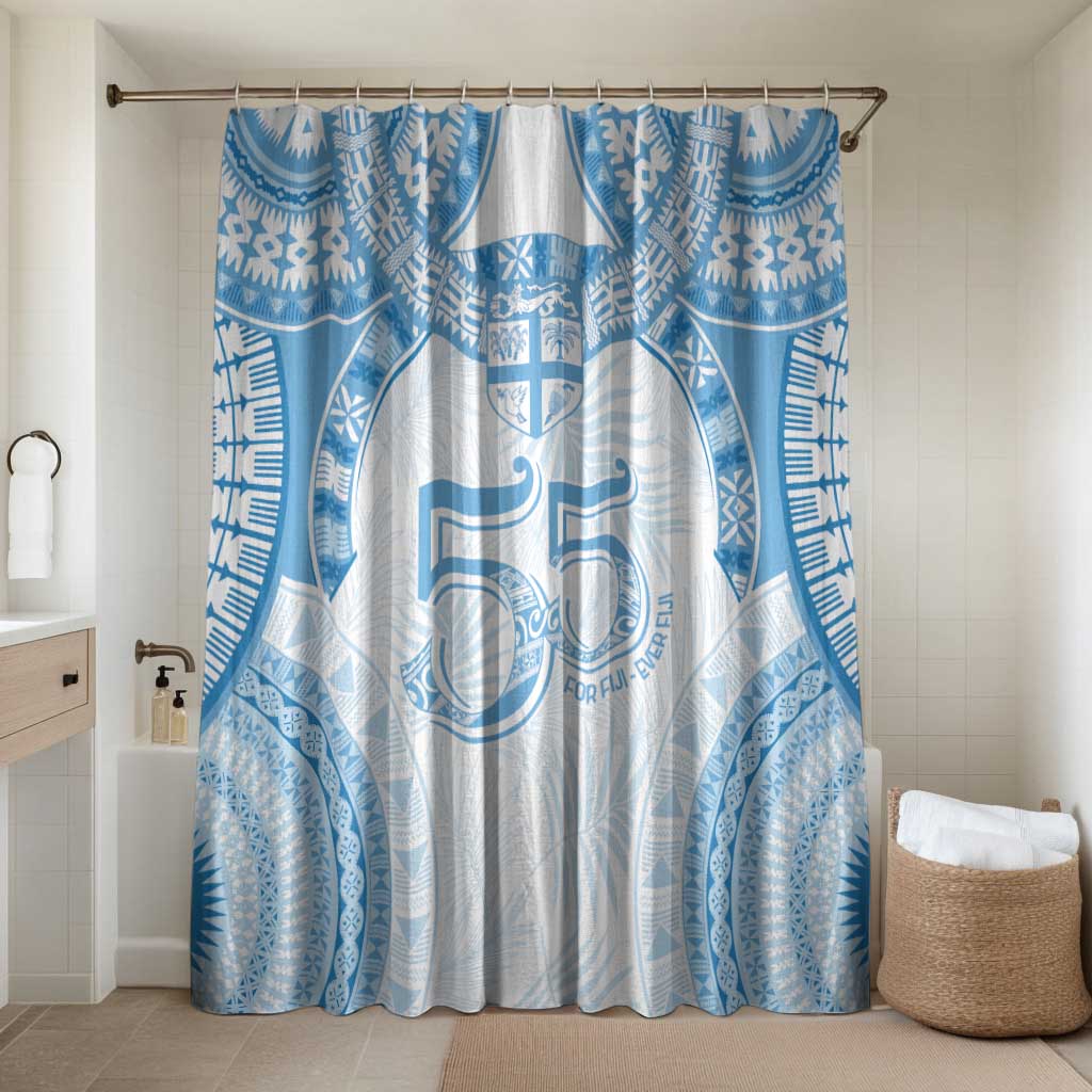 Bula Fiji Day 55th Anniversary Masi Tapa Bathroom Set Emerald Jubilee - Turquoise - Polynesian Pride