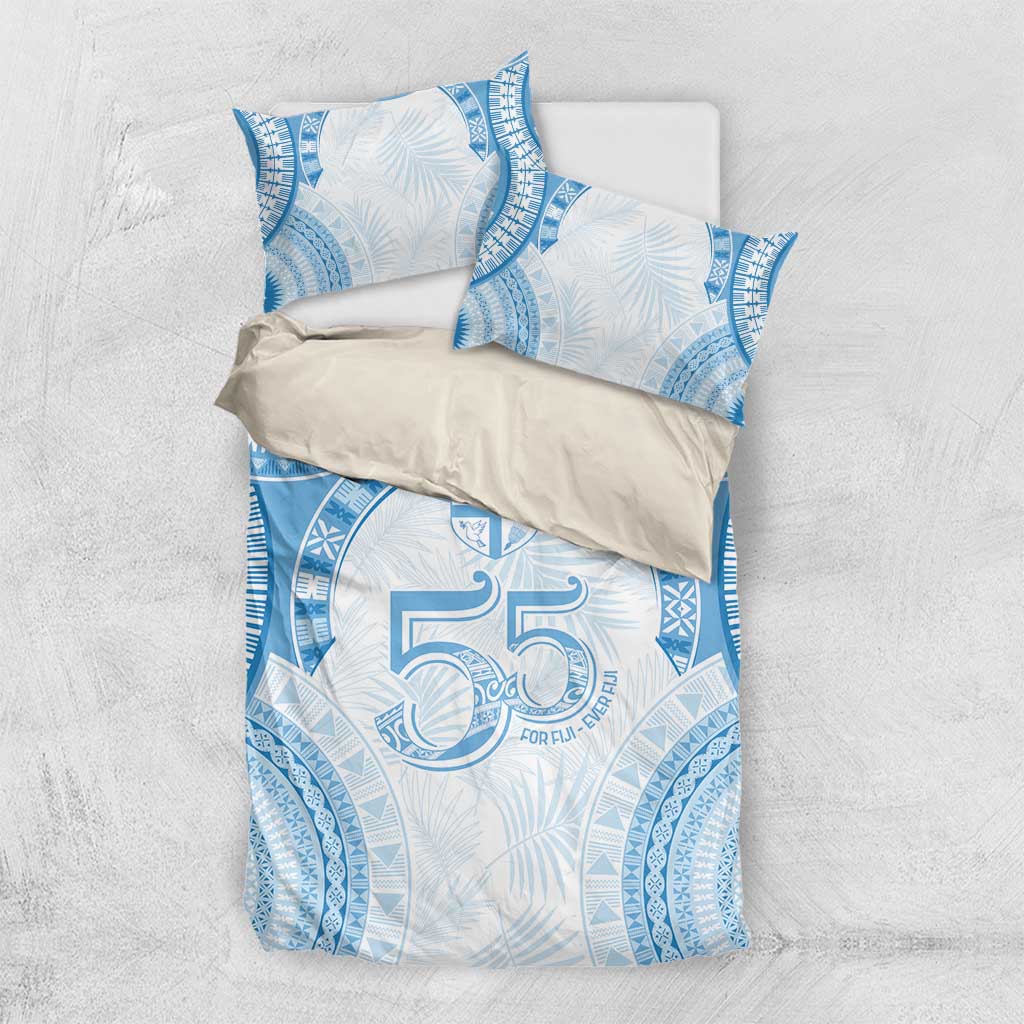 Bula Fiji Day 55th Anniversary Masi Tapa Bedding Set Emerald Jubilee - Turquoise - Polynesian Pride