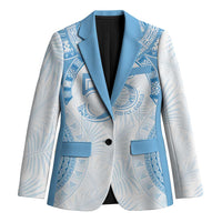 Bula Fiji Day 55th Anniversary Masi Tapa Blazer Emerald Jubilee - Turquoise LT7 Unisex Turquoise - Polynesian Pride