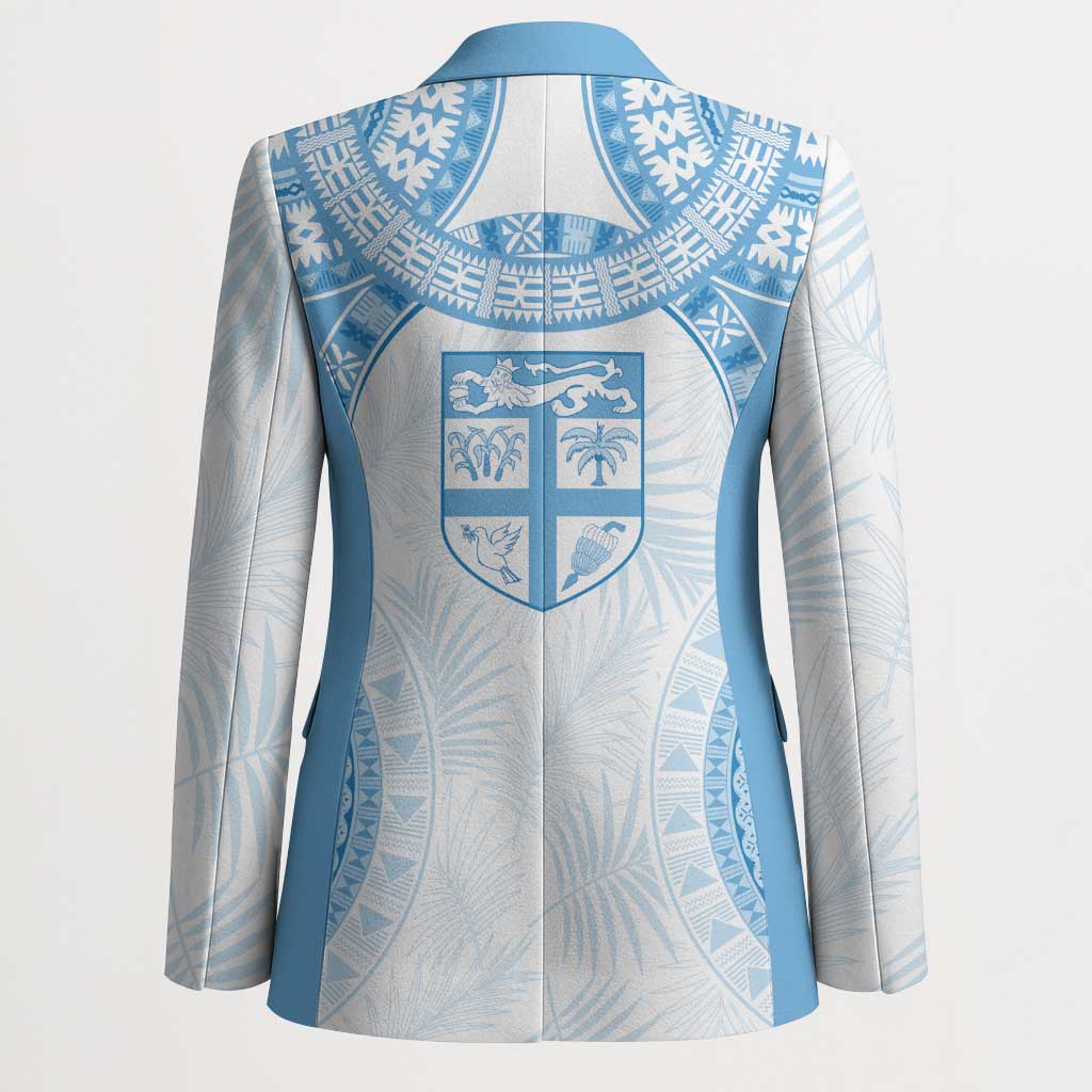 Bula Fiji Day 55th Anniversary Masi Tapa Blazer Emerald Jubilee - Turquoise LT7 - Polynesian Pride