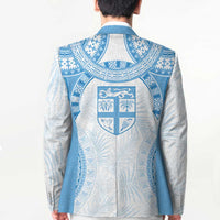 Bula Fiji Day 55th Anniversary Masi Tapa Blazer Emerald Jubilee - Turquoise LT7 - Polynesian Pride