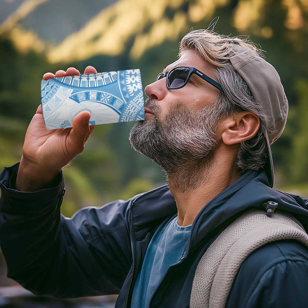 Bula Fiji Day 55th Anniversary Masi Tapa 4 in 1 Can Cooler Tumbler Emerald Jubilee - Turquoise - Polynesian Pride