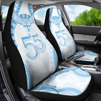 Bula Fiji Day 55th Anniversary Masi Tapa Car Seat Cover Emerald Jubilee - Turquoise - Polynesian Pride