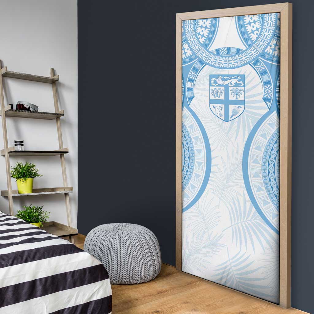 Bula Fiji Day 55th Anniversary Masi Tapa Door Cover Emerald Jubilee - Turquoise - Polynesian Pride