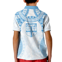 Bula Fiji Day 55th Anniversary Masi Tapa Kid Polo Shirt Emerald Jubilee - Turquoise - Polynesian Pride