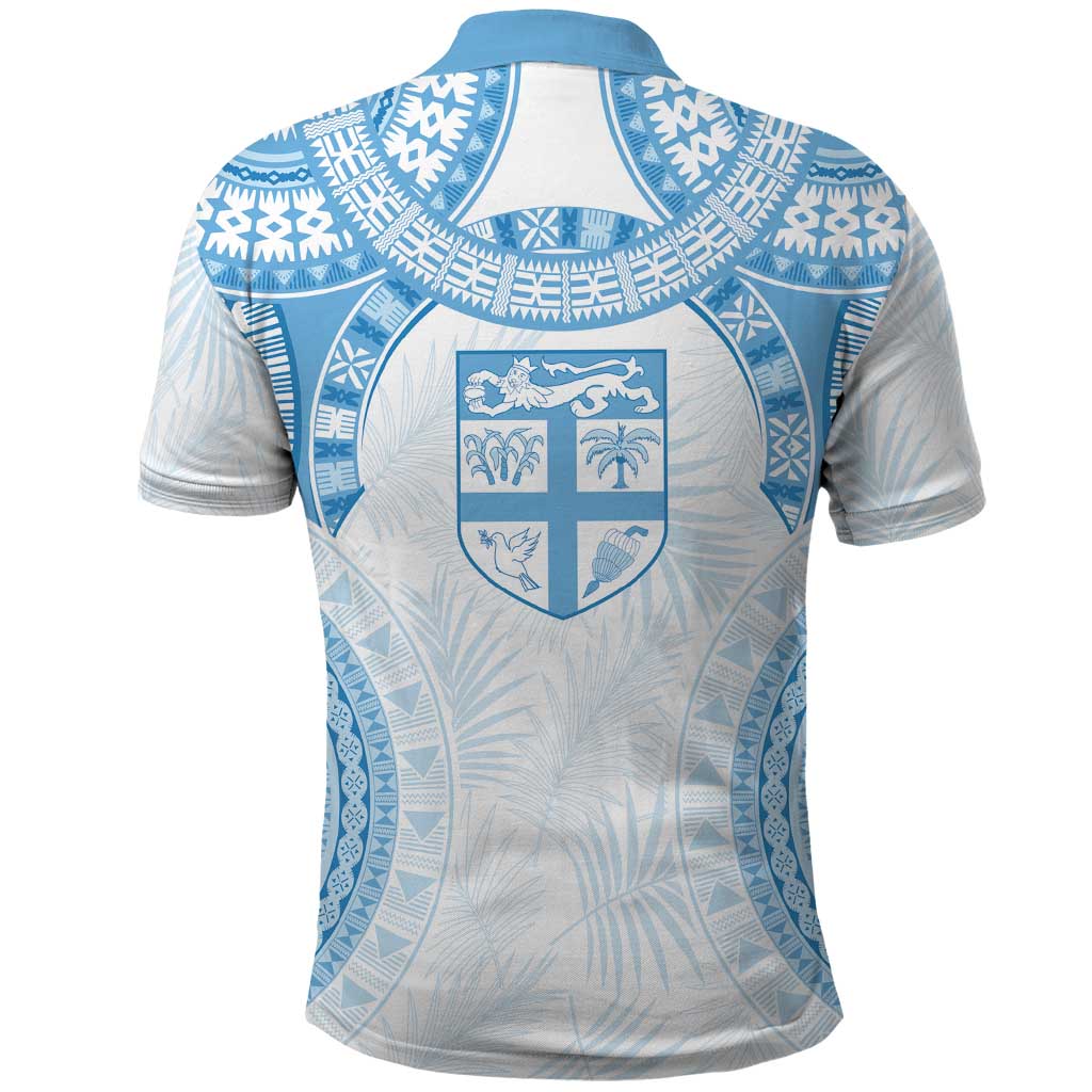 Bula Fiji Day 55th Anniversary Masi Tapa Polo Shirt Emerald Jubilee - Turquoise - Polynesian Pride