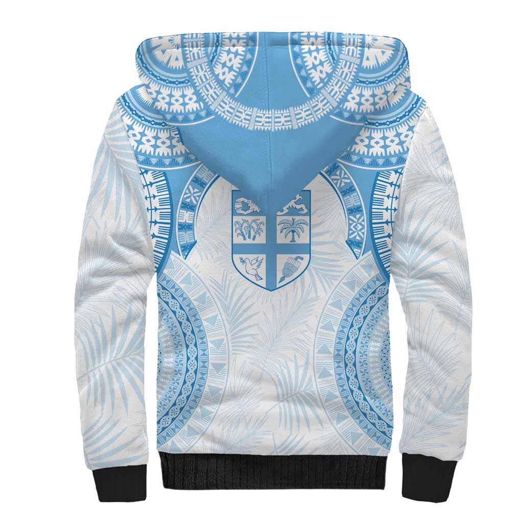 Bula Fiji Day 55th Anniversary Masi Tapa Sherpa Hoodie Emerald Jubilee - Turquoise LT7 - Polynesian Pride