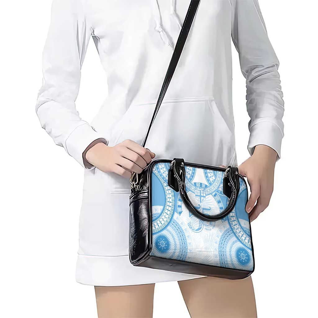 Bula Fiji Day 55th Anniversary Masi Tapa Shoulder Handbag Emerald Jubilee - Turquoise - Polynesian Pride