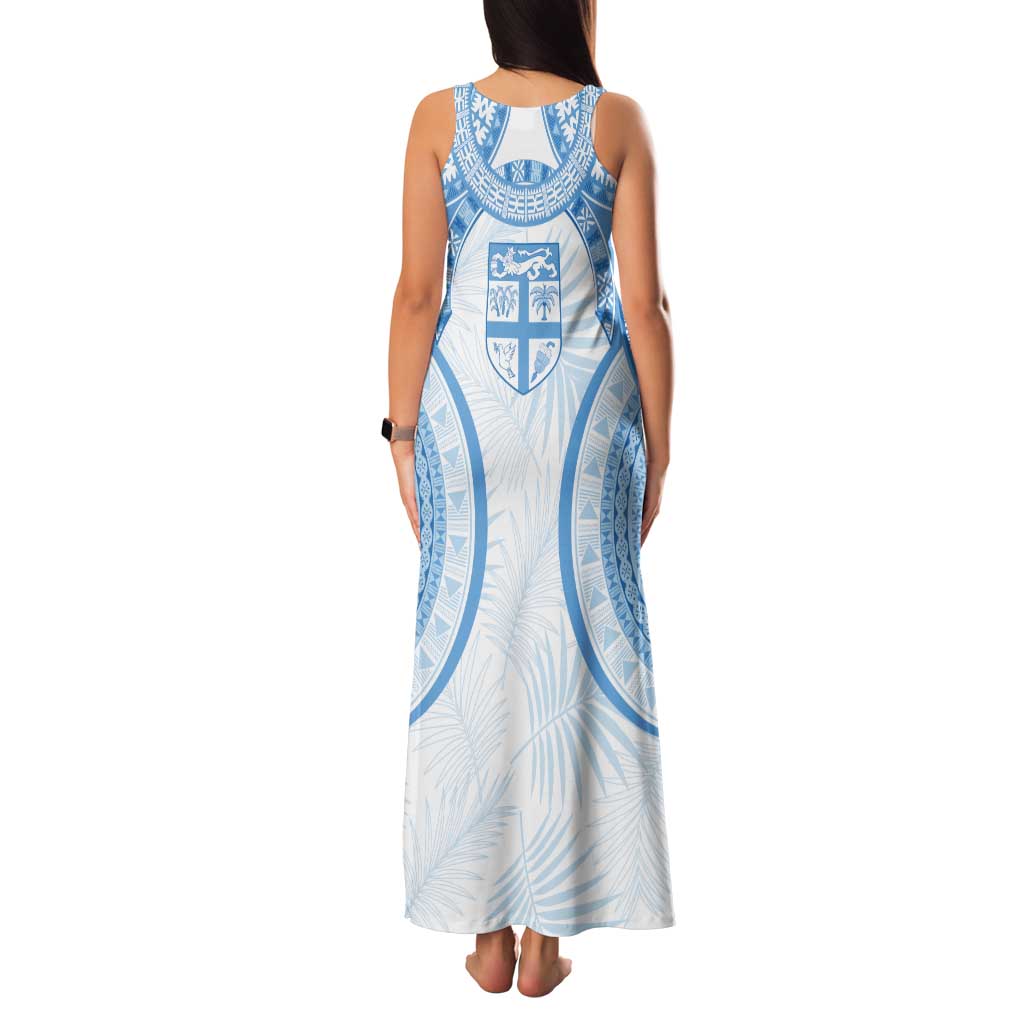 Bula Fiji Day 55th Anniversary Masi Tapa Tank Maxi Dress Emerald Jubilee - Turquoise - Polynesian Pride