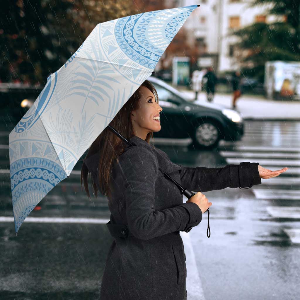 Bula Fiji Day 55th Anniversary Masi Tapa Umbrella Emerald Jubilee - Turquoise - Polynesian Pride