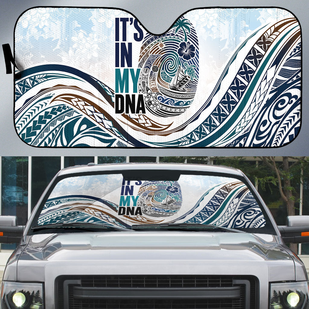 Pasifika It's In My DNA Auto Sun Shade Islands Pride LT7 White - Polynesian Pride