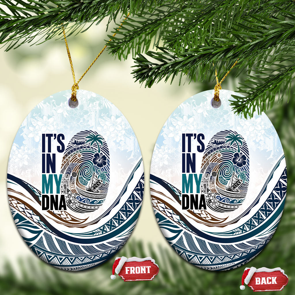 Pasifika It's In My DNA Ceramic Ornament Islands Pride LT7 Oval White - Polynesian Pride