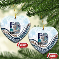 Pasifika It's In My DNA Ceramic Ornament Islands Pride LT7 Heart White - Polynesian Pride
