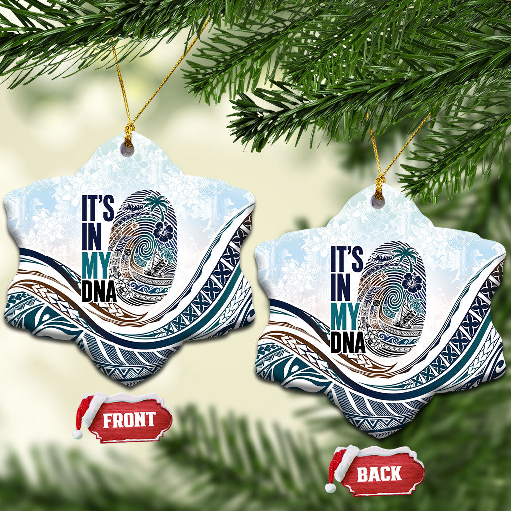 Pasifika It's In My DNA Ceramic Ornament Islands Pride LT7 Snow Flake White - Polynesian Pride
