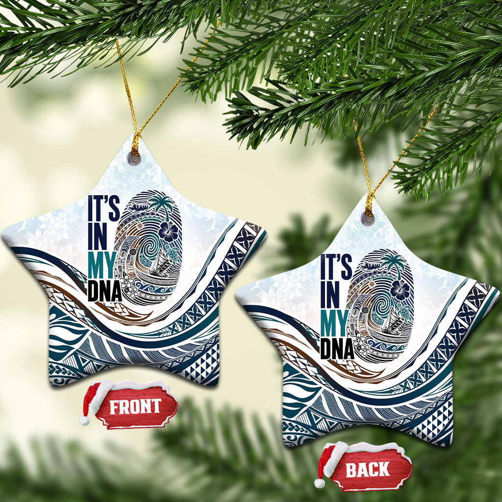 Pasifika It's In My DNA Ceramic Ornament Islands Pride LT7 Star White - Polynesian Pride