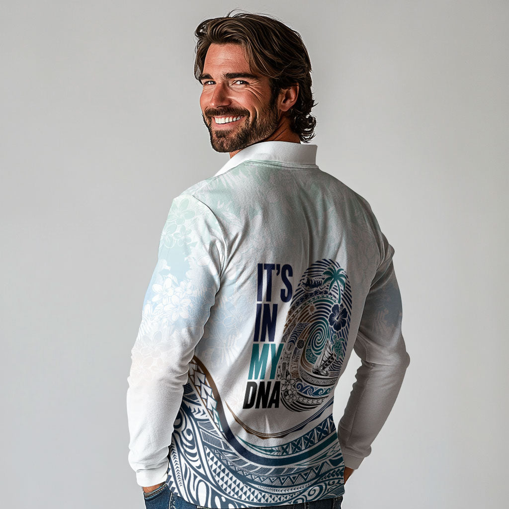 Pasifika It's In My DNA Long Sleeve Polo Shirt Islands Pride LT7 - Polynesian Pride