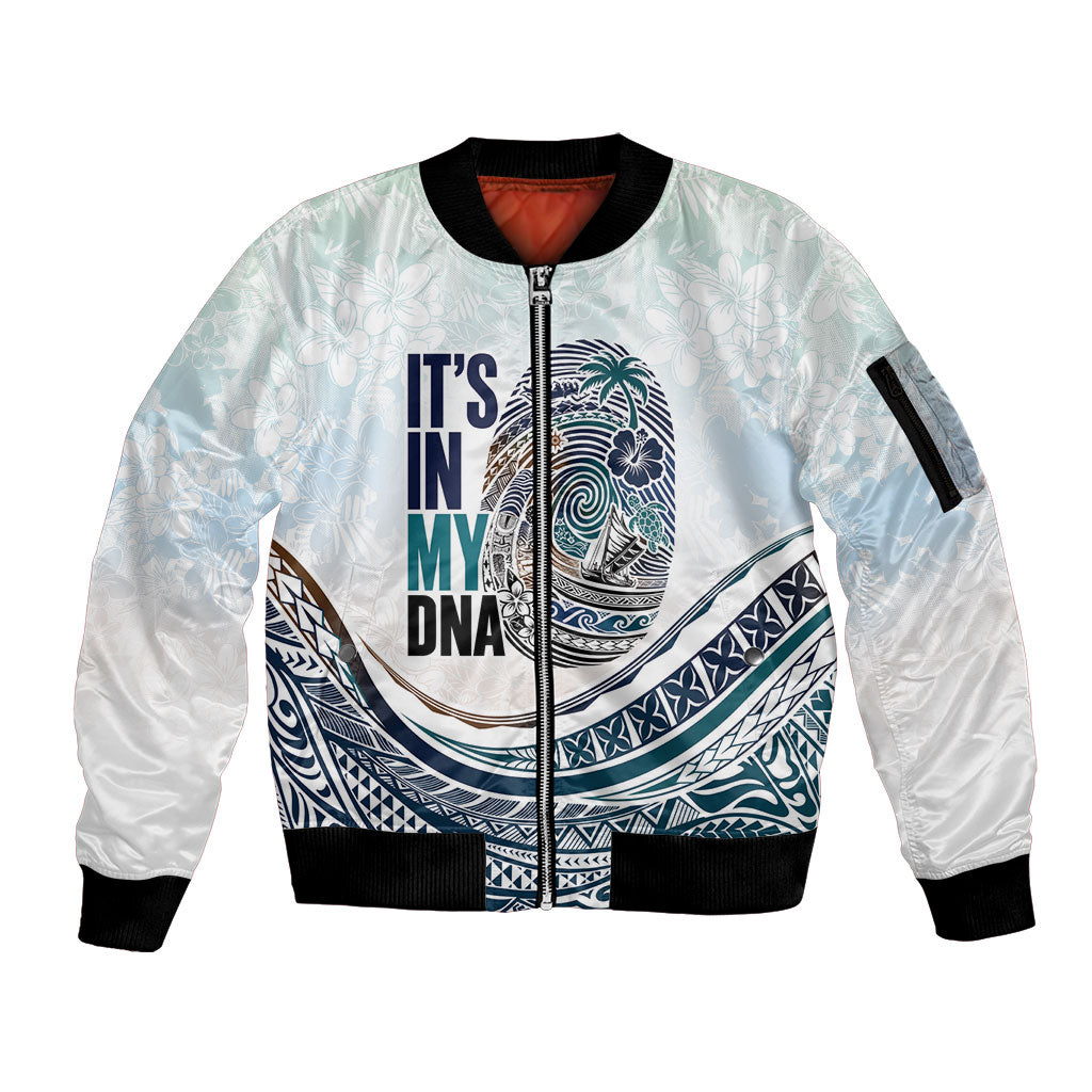 Pasifika It's In My DNA Sleeve Zip Bomber Jacket Islands Pride LT7 Unisex White - Polynesian Pride