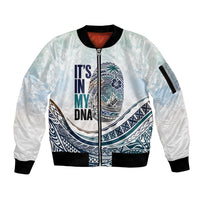 Pasifika It's In My DNA Sleeve Zip Bomber Jacket Islands Pride LT7 Unisex White - Polynesian Pride