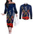 Anzac Day Aussie Mix Maori In Memories Couples Matching Off The Shoulder Long Sleeve Dress and Long Sleeve Button Shirt LT7 Blue - Polynesian Pride