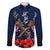 Anzac Day Aussie Mix Maori In Memories Family Matching Off Shoulder Long Sleeve Dress and Hawaiian Shirt LT7 Dad's Shirt - Long Sleeve Blue - Polynesian Pride