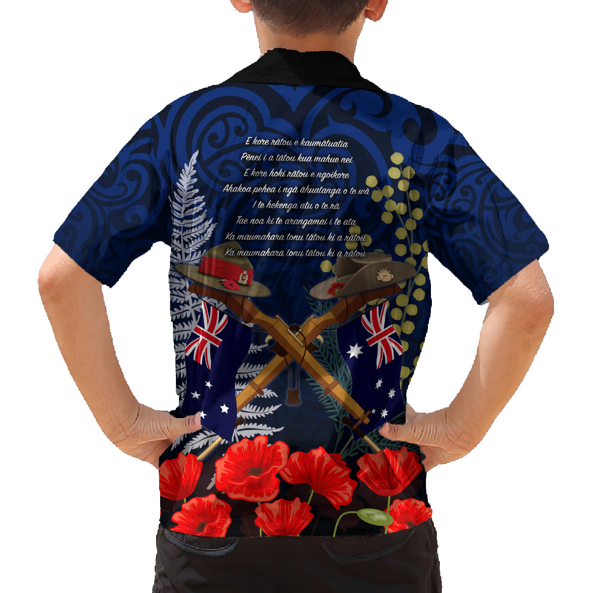 Anzac Day Aussie Mix Maori In Memories Family Matching Off Shoulder Maxi Dress and Hawaiian Shirt LT7 - Polynesian Pride