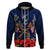 Anzac Day Aussie Mix Maori In Memories Hoodie LT7 Zip Hoodie Blue - Polynesian Pride