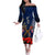 Anzac Day Aussie Mix Maori In Memories Off The Shoulder Long Sleeve Dress LT7 Women Blue - Polynesian Pride