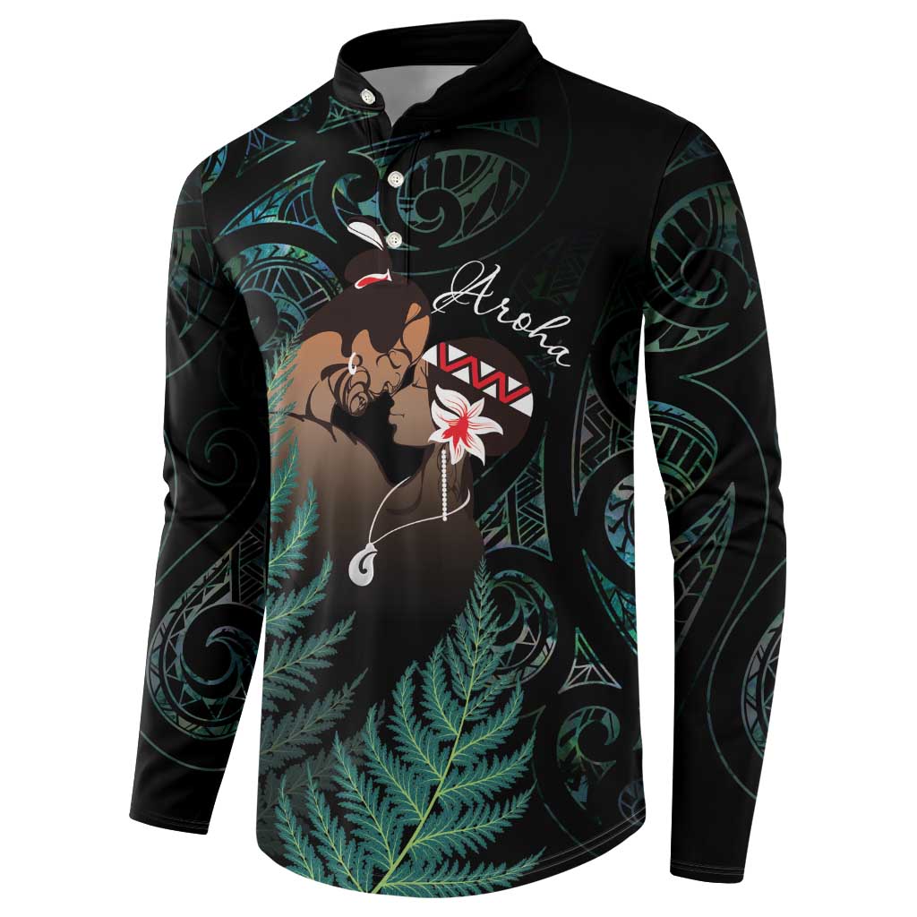 Maori Hongi Valentine Button Sweatshirt Aroha Ahau Ki A Koe LT7 - Polynesian Pride