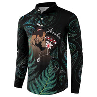 Maori Hongi Valentine Button Sweatshirt Aroha Ahau Ki A Koe LT7 - Polynesian Pride