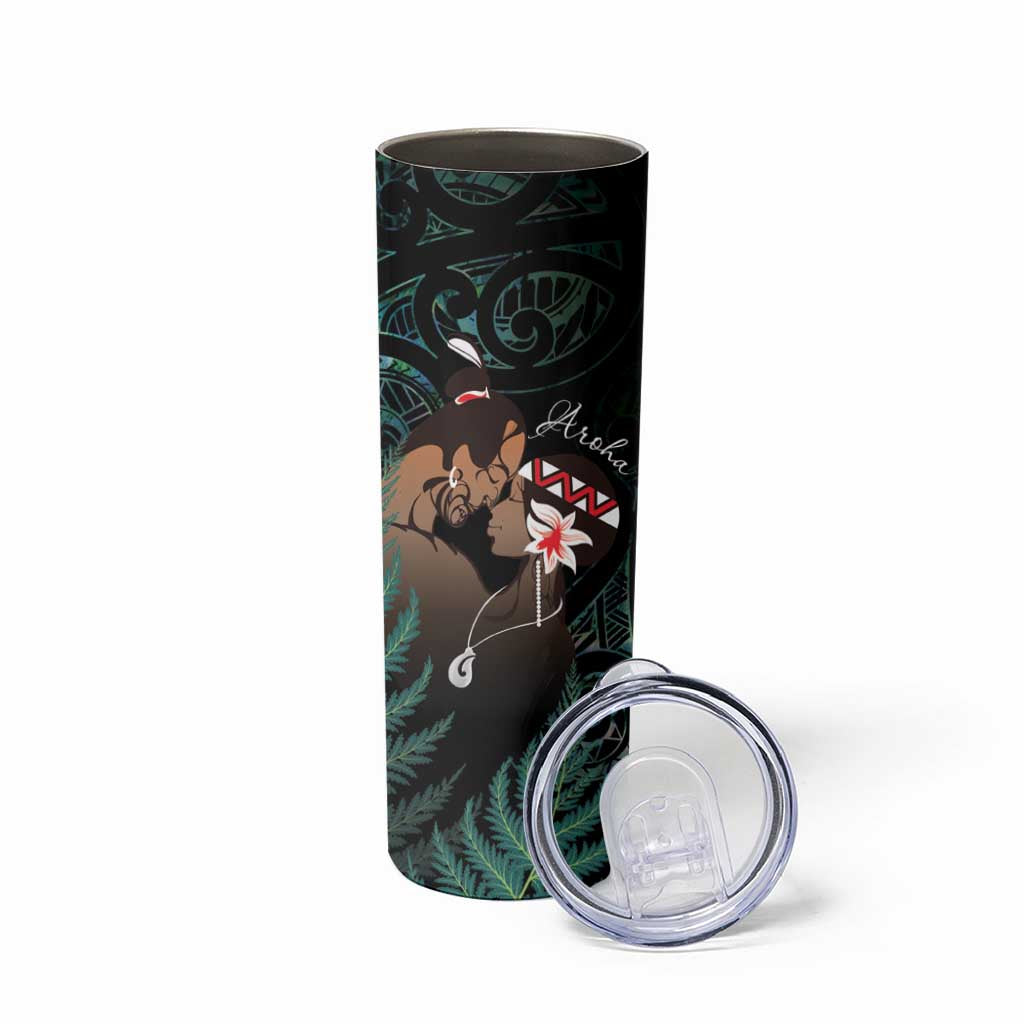 Maori Hongi Valentine Skinny Tumbler Aroha Ahau Ki A Koe LT7 - Polynesian Pride
