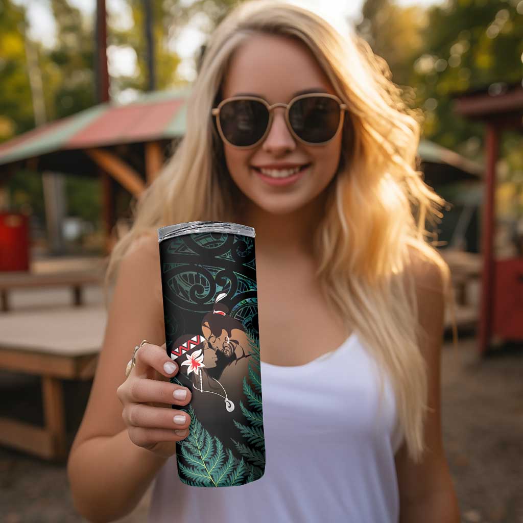 Maori Hongi Valentine Skinny Tumbler Aroha Ahau Ki A Koe LT7 - Polynesian Pride