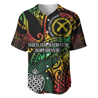 Vanuatu Indipendens Dei Baseball Jersey Mix Traditional Sand Drawing LT7 Colorful - Polynesian Pride